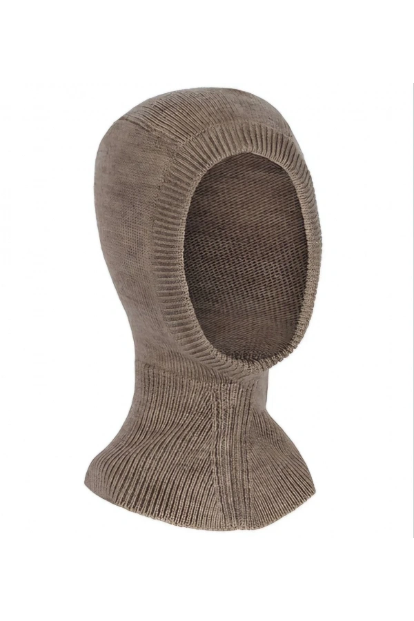 Kışlık Tam Kalıp Boğazlı Dokuma Triko Bere - Vizon