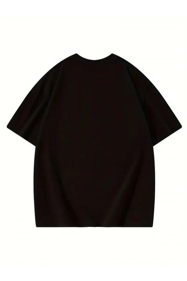 Thousand Ön Arka Baskılı Oversize Bisiklet Yaka T-shirt - Siyah