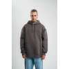Double Oversize Kapşonlu Nakışlı SweatShirt - Füme