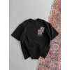 Erkek Baskılı Oversize T-shirt - Siyah