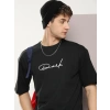 Erkek Baskılı Oversize T-shirt - Siyah