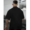 Erkek Bisiklet Yaka Kısa Kol Baskılı T-shirt - Siyah