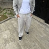 Erkek Fitilli Kadife Cepli Buggy Pantolon Oversize Rahat Kalıp - Gri