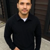 Erkek Fitilli Polar Sweatshirt – Düğmesiz Polo Yaka, Oversize Rahat Kalıp, Kalın Polar Kumaş, Kışlık ve Baharlık Şık Günlük Üst - Siyah