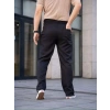 Erkek Keten Cepli Çıma Dikişli jogger Buggy Pantalon Rahat kalıp - Siyah