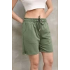 Osy Modal Yumuşak dokulu Kumaş Kadın Kısa Şort - Haki