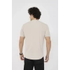 Unisex Bisiklet Yaka Slim fit T-Shirt- Bej