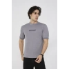 Unisex Bisiklet Yaka Slim fit T-Shirt- Gri