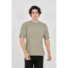 Unisex Jakar Kumaş Rahat Kol T-Shirt - Açık Yeşil