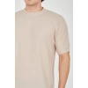 Unisex Jakar Kumaş Rahat Kol T-Shirt - Bej