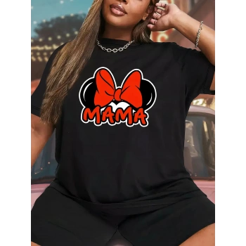 Anneler Günü Baskılı T-shirt - Siyah