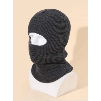 Kışlık Kar Maske Dokuma Triko Bere - Antrasit