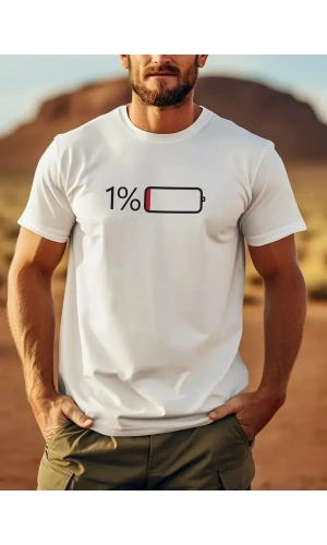 20/1 Penye Compack Sarj %1 Baskılı Oversize Bisiklet Yaka Kısa Kol Yazlık T-shirt - Beyaz