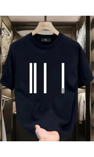 AICG Ön Arka Baskılı Bisiklet Yaka Kadın Oversize Bisiklet Yaka T-shirt - Siyah