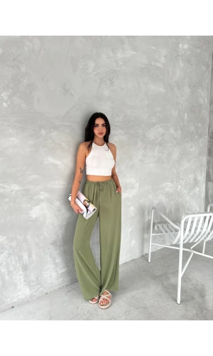 Ayrobin Oversize Kadın Pantalon - Mint Yeşili
