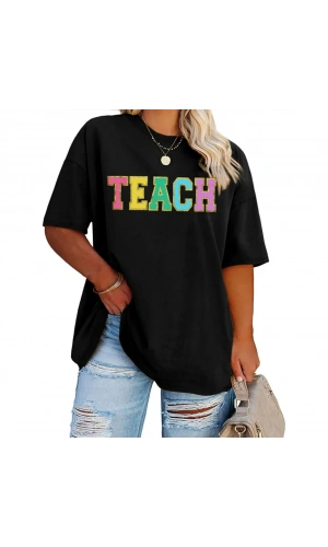 Baskılı Kadın T-shirt - Siyah