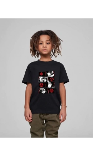 Çocuk Unisex Baskılı T-Shirt - Siyah