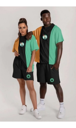 Erkek Nakışlı İkili Şort Takım - Çok Renkli