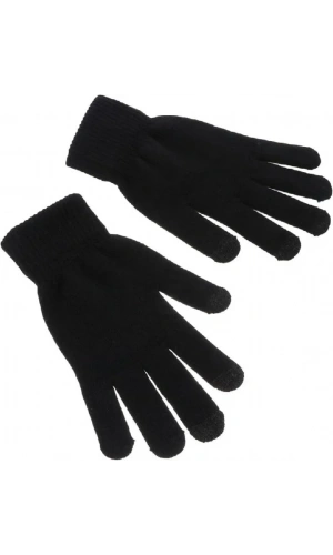 Erkek Triko Dokuma Eldiven - Siyah