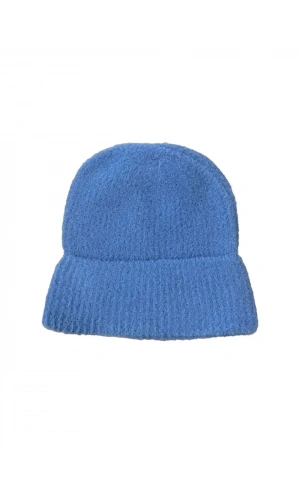 Unisex Tam Kalıp İnce Sakallı Triko Bere - Indigo