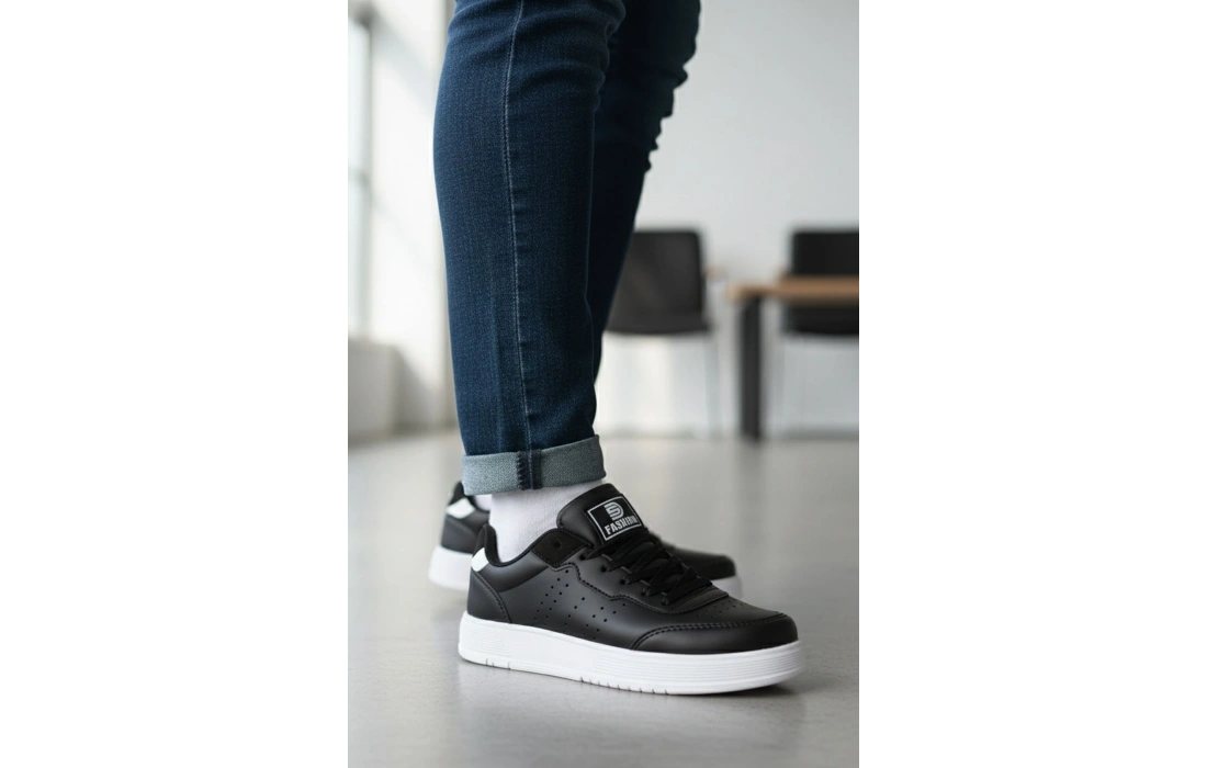 Çocuk Spor Ayakkabı - Siyah Beyaz