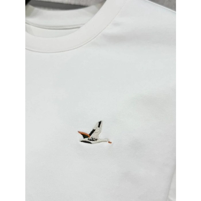Erkek Bisiklet Yaka Regular Kalıp Logolu Sweatshirt Beyaz