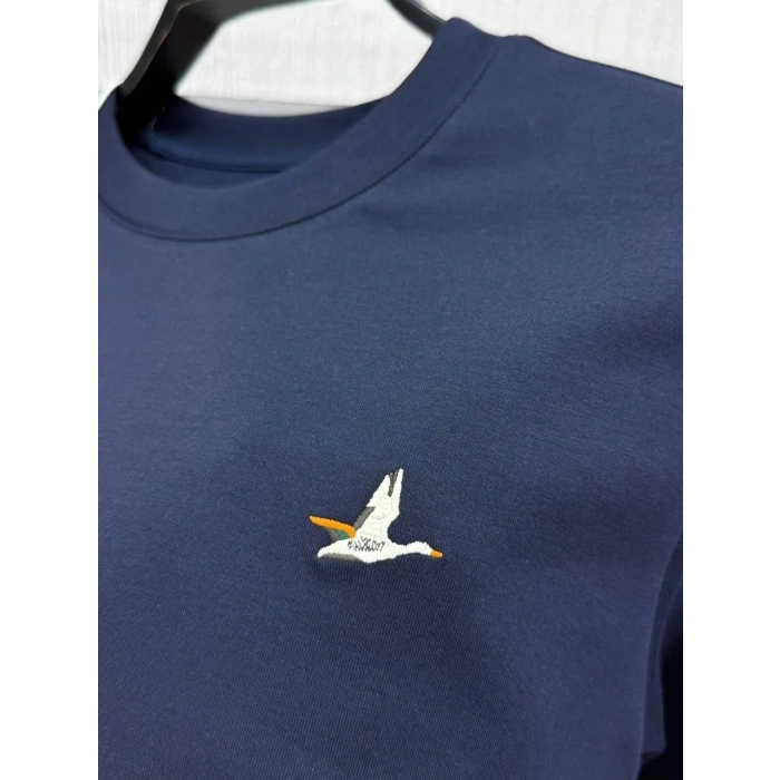 Erkek Bisiklet Yaka Regular Kalıp Logolu Sweatshirt Lacivert