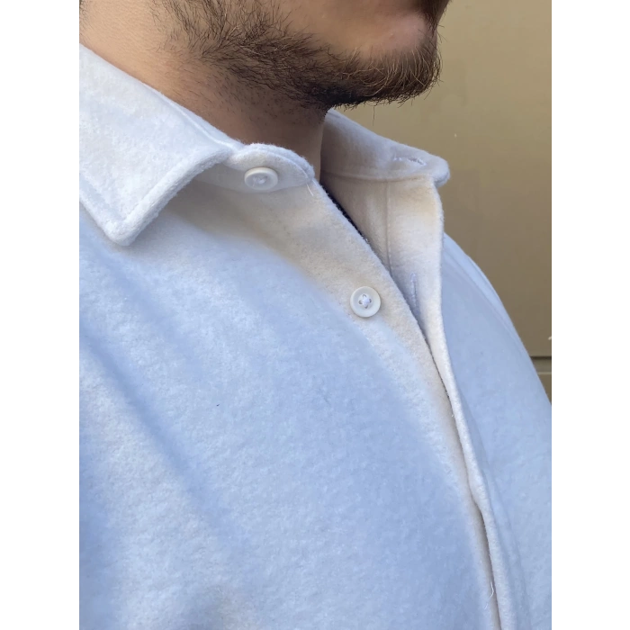 Erkek Premium Kaşe Gömlek - Beyaz