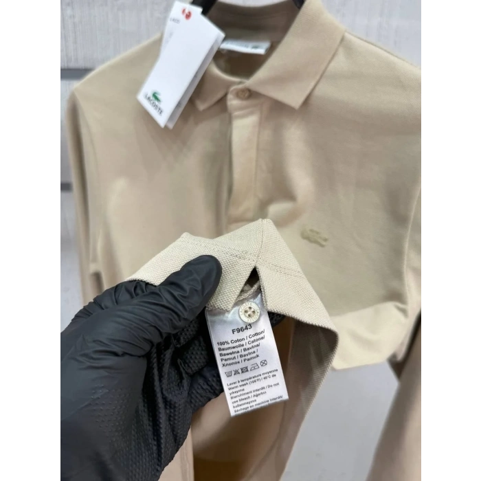 Erkek Regular Fit Uzun Kollu Bej Pike Paris Polo