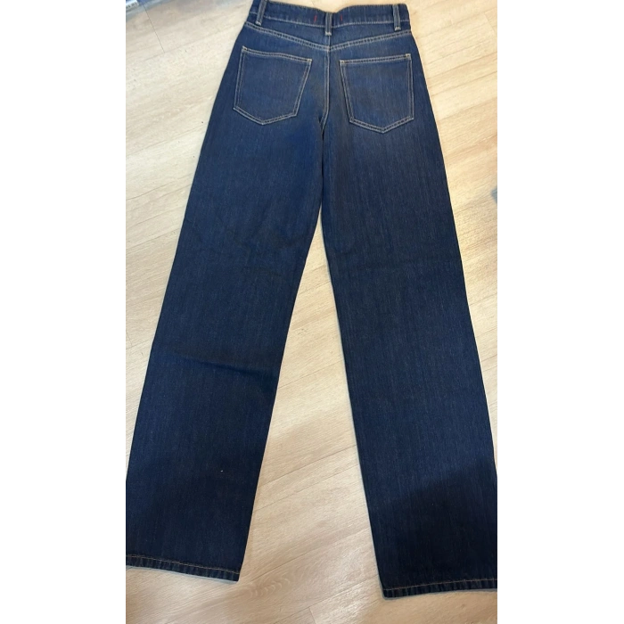 Kadın Bol Paça Kot Pantolon - Lacivert