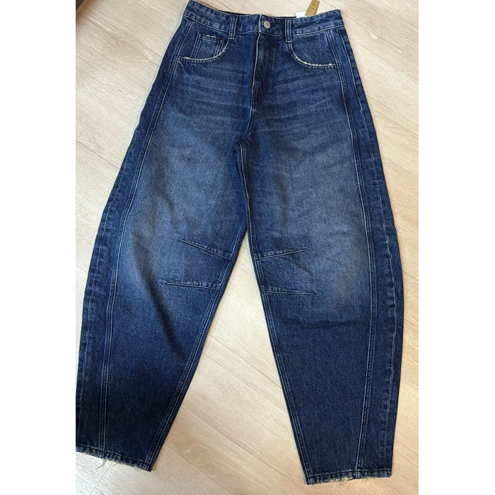 Kadın Bol Paça Kot Pantolon - Mavi