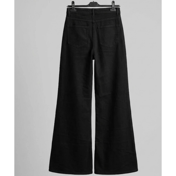 Kadın Bol Paça Yüksek Bel Kot Pantolon