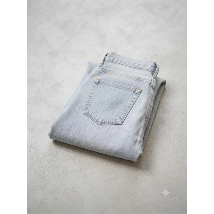 Kadın Geniş Paça Kot Pantolon - Açık Mavi