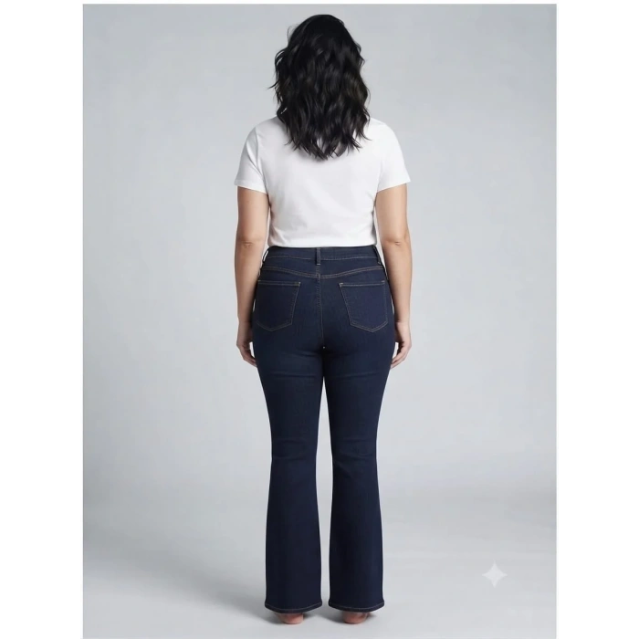 Kadın İspanyol Paça Kot Pantolon - Lacivert