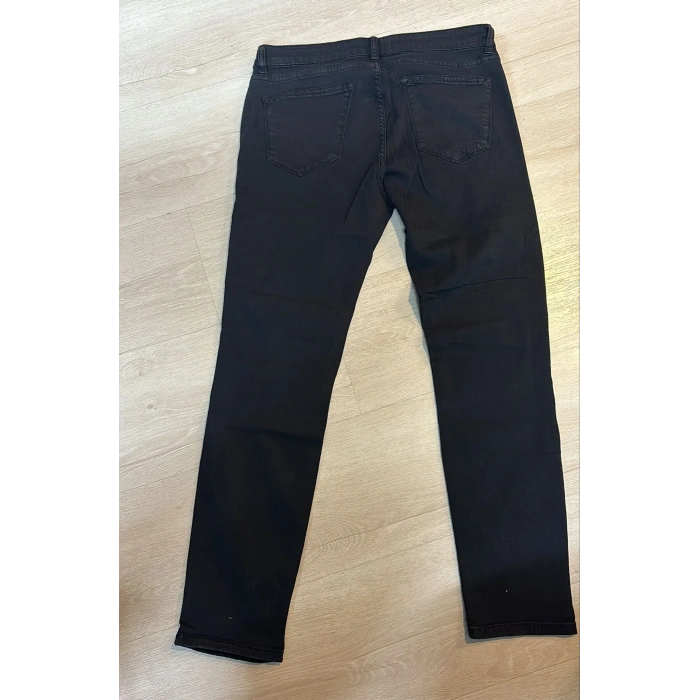 Kadın Kısa Paça Kot Pantolon - Siyah