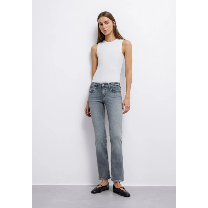 Kadın Mavi Jeans Mid-Rise Slim Bootcut - Gri - Bella