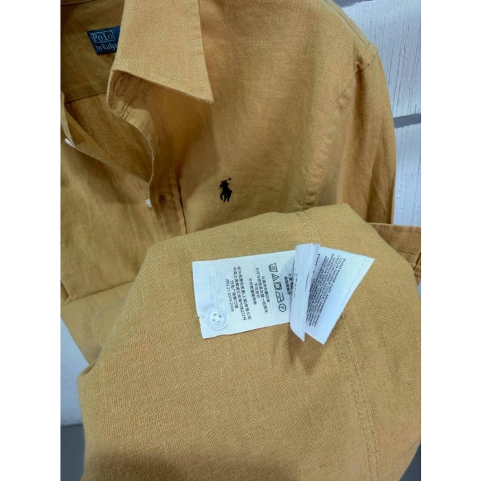 Kadın Premium %100 Linen (Keten) Regular Fit Gömlek - Bej