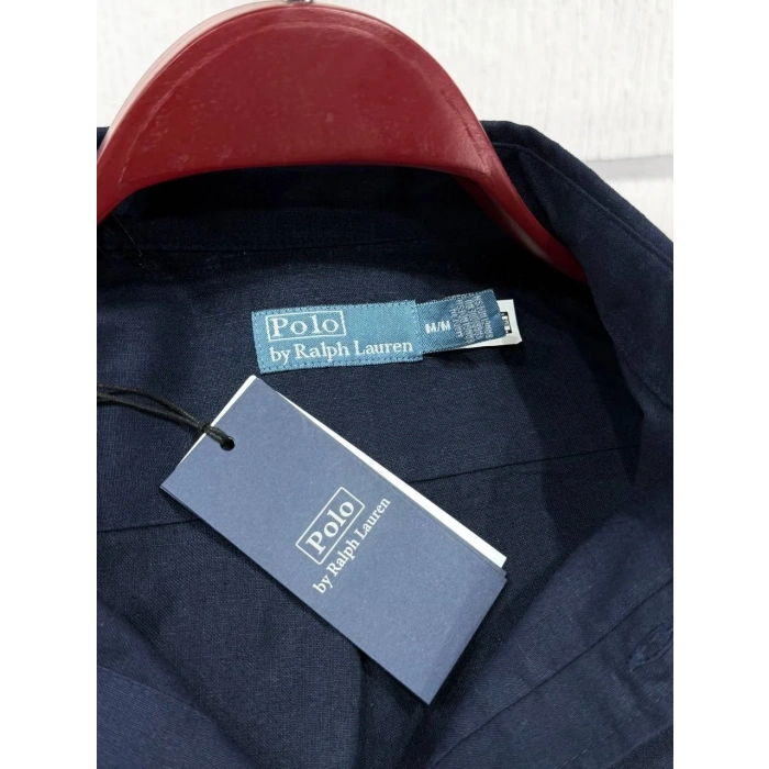 Kadın Premium %100 Linen (Keten) Regular Fit Gömlek - Lacivert