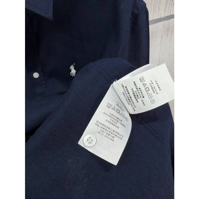 Kadın Premium %100 Linen (Keten) Regular Fit Gömlek - Lacivert