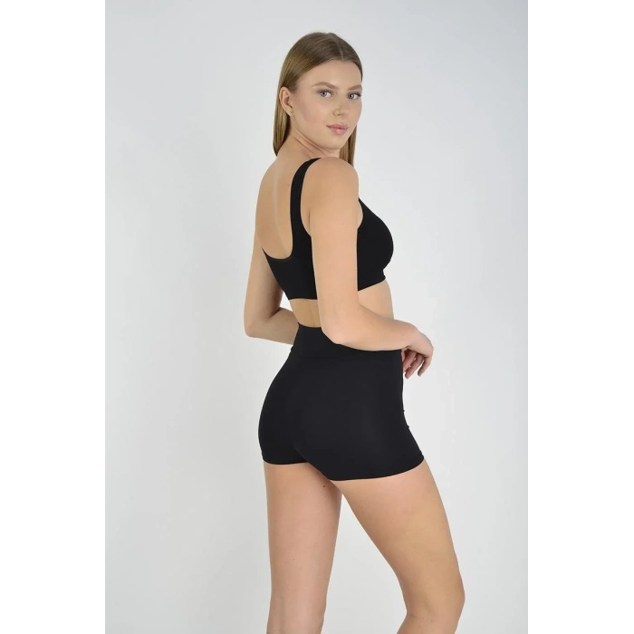 Kadın Sporcu Kısa Şort Boxer Siyah