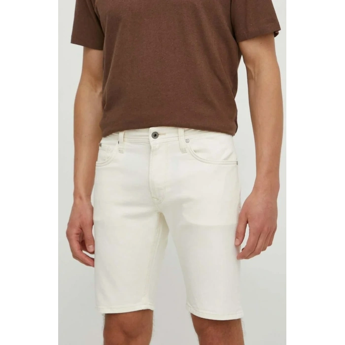 Pepe Jeans London Taper Fit Kot Şort - Ecru - Taper