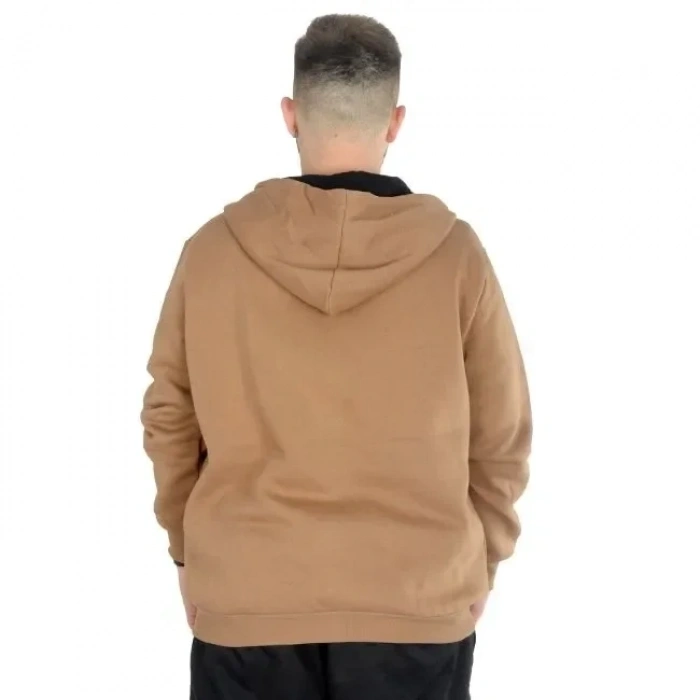 Sweatshirt Kapüşonlu Fermuarlı Basic Bej