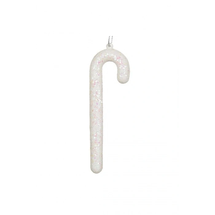 Yılbaşı Ağacı Süsü Beyaz Simli Çubuk 12 cm