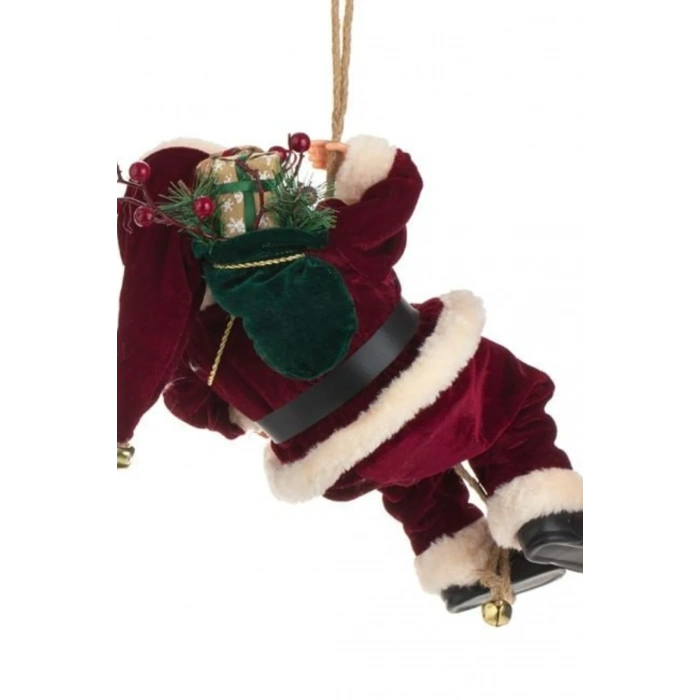Yılbaşı Asılı Dekoratif Noel Baba Figürü Çuvallı 45cm
