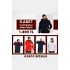 5 Adet Kapüşonlu İçi Polarlı Regular Kalıp Erkek Sweatshirt
