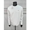 Erkek Bisiklet Yaka Regular Kalıp Logolu Sweatshirt Beyaz