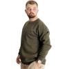 Erkek Büyük Beden Sweatshirt Bisiklet Yaka Basic Haki