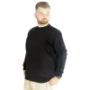 Erkek Büyük Beden Sweatshirt Bisiklet Yaka Basic Siyah