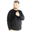 Erkek Büyük Beden Sweatshirt Bisiklet Yaka Basic Siyah