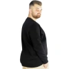 Erkek Büyük Beden Sweatshirt Bisiklet Yaka Basic Siyah